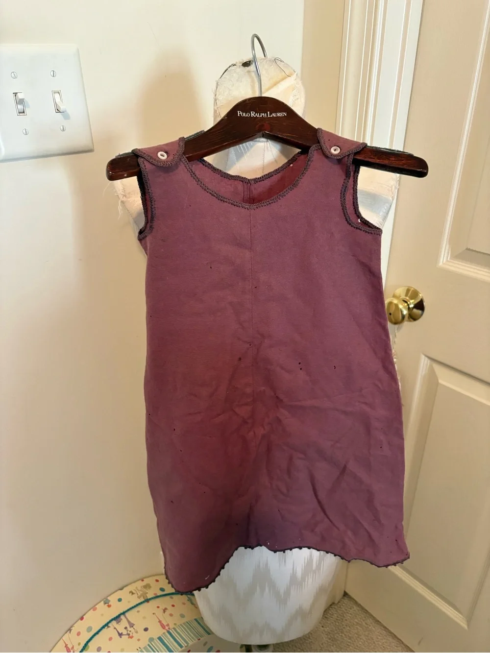 2pc. Vintage dress/Ribbon Tie  cape in Dusty Rose 2/3 *** vintage unbranded